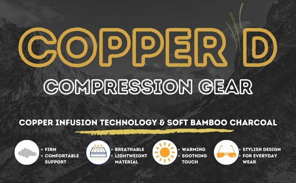 Copper D – Copper Compression Calf Sleeve – Copper Charcoal and Rayon Infused