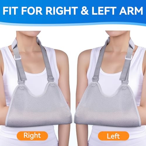 Mesh Arm Sling, Shoulder Immobilizer with Adjustable Shoulder Straps for Medium
