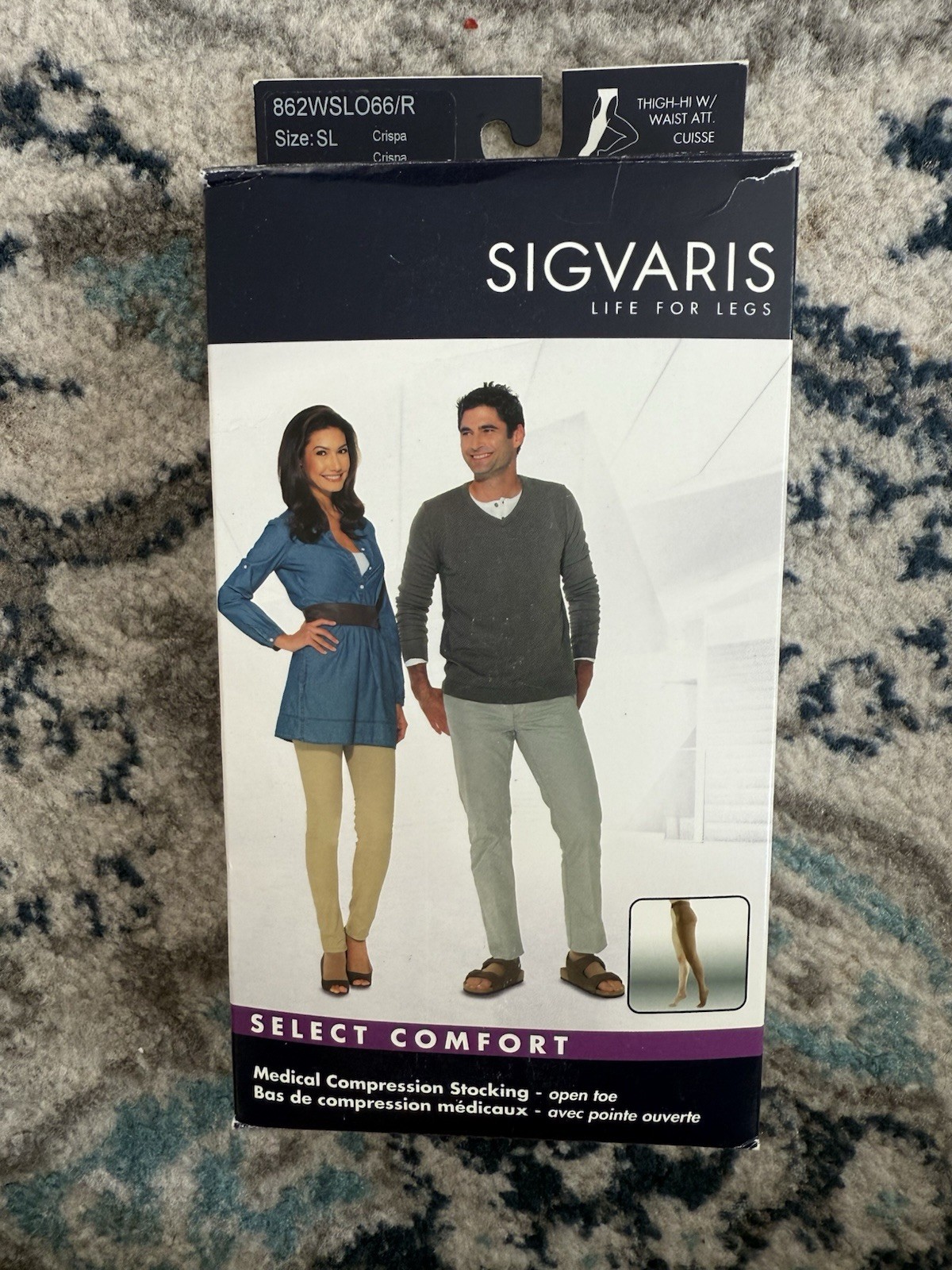 Sigvaris Select Comfort OT Right Thigh &Waist Attach 20-30 mmHg Crispa SL NOS FS