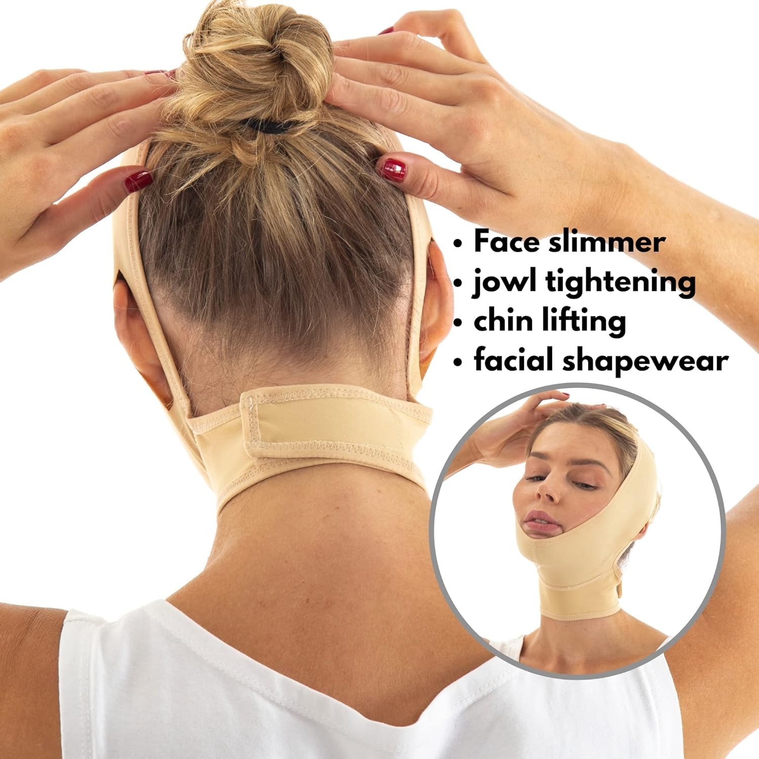 Chin Strap Post Surgical Compression Bandage for Women Face Slimmer Jowl Tigh…