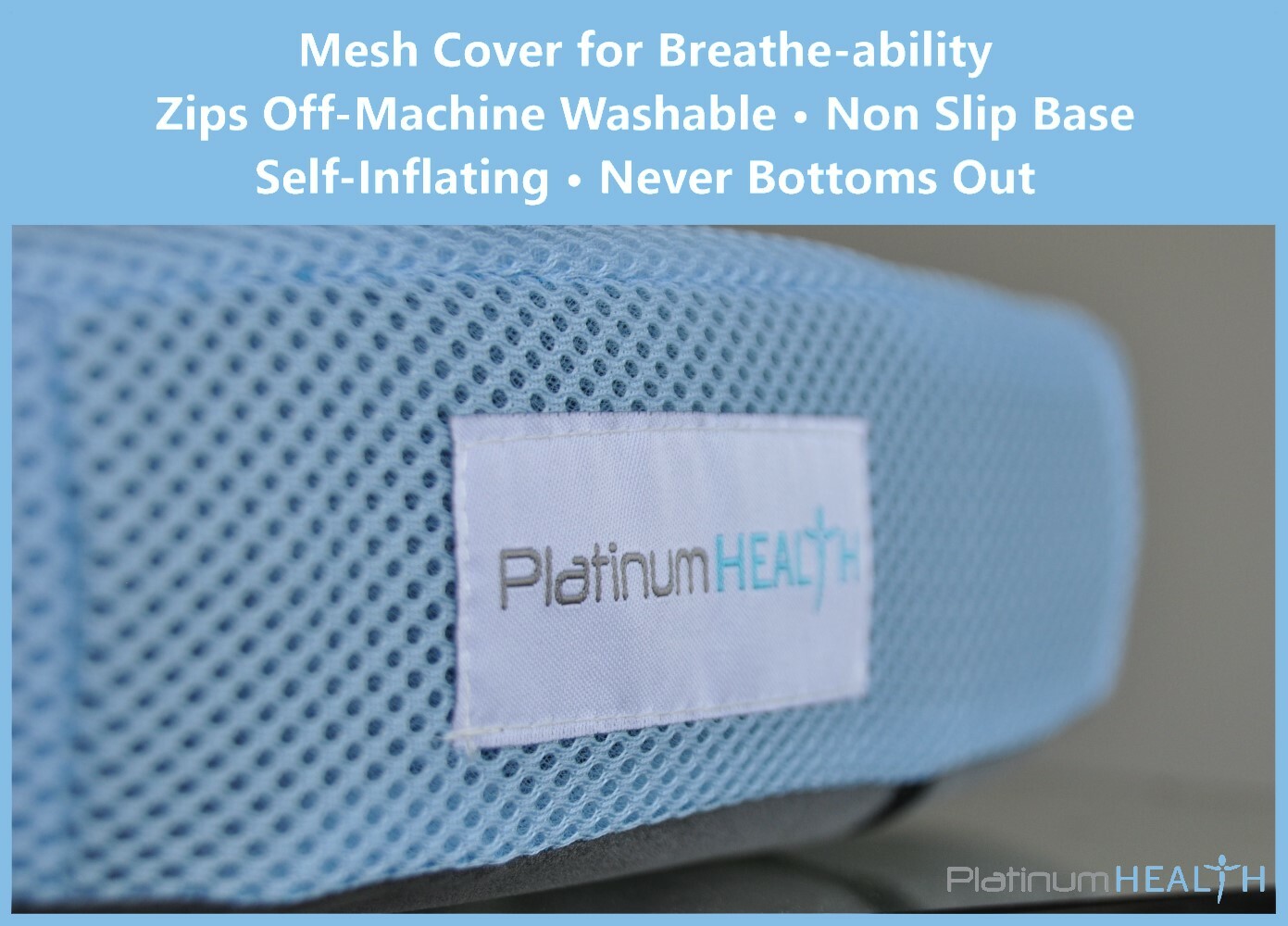 SMART SEAT CUSHION Self Inflating USER ADJUSTABLE Comfort NEVER BOTTOMS OUT