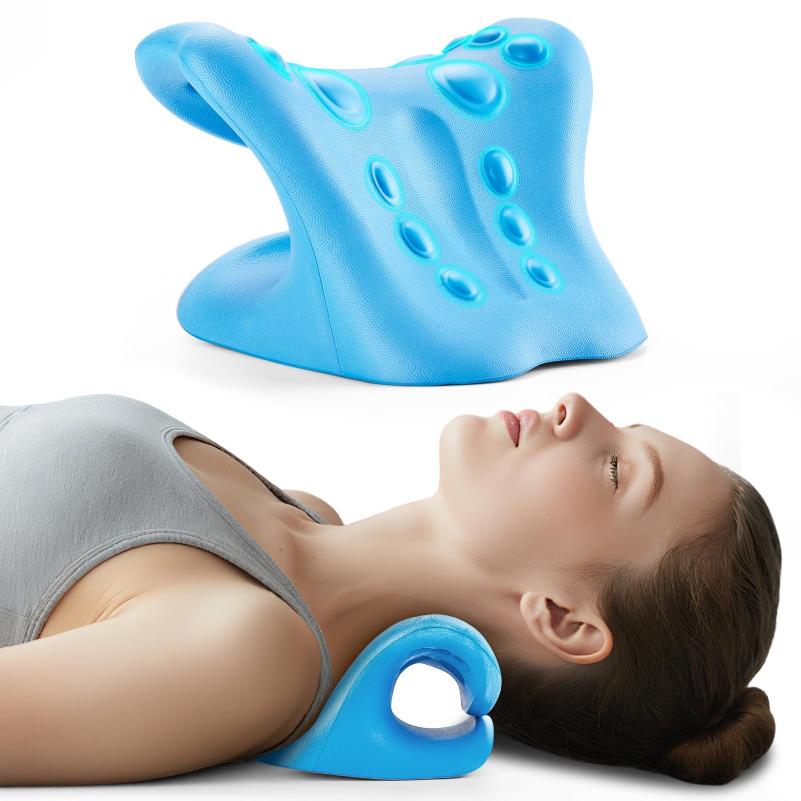 Neck Stretcher and Cervical Traction Device, Relaxer 20.5/13/17cm;185g, Blue