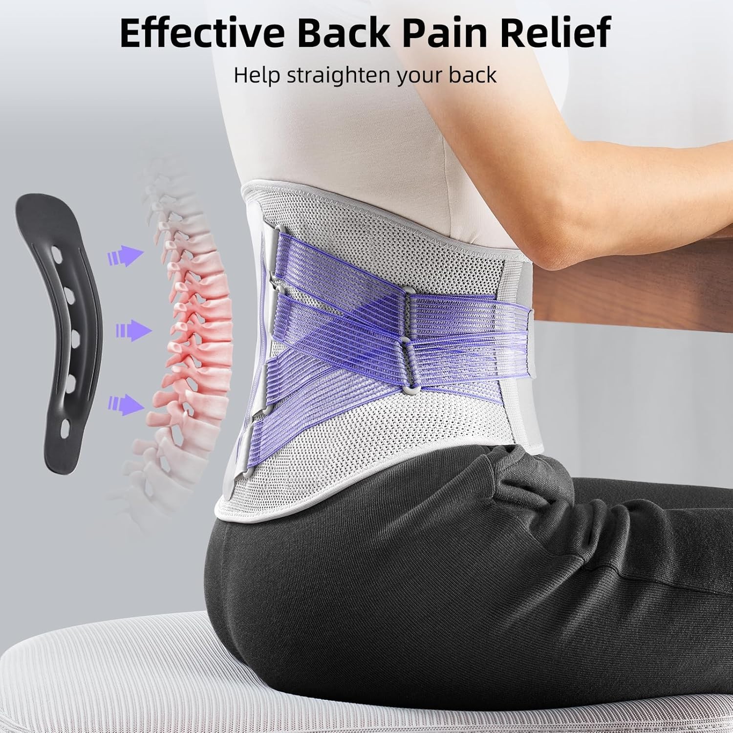 Back Brace for Lower Back Pain Women with Bionic Support System, Adjustable K…