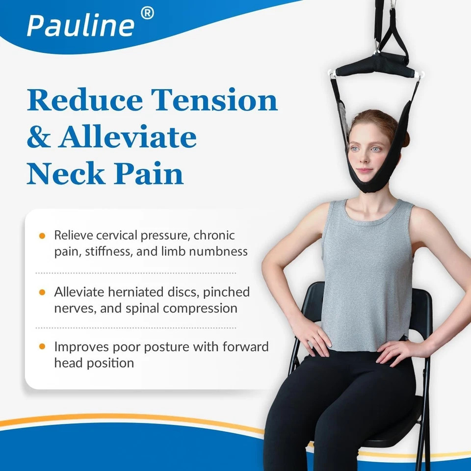 Cervical Neck Traction Pain Relief Device Over Door Portable Stretcher Hammock