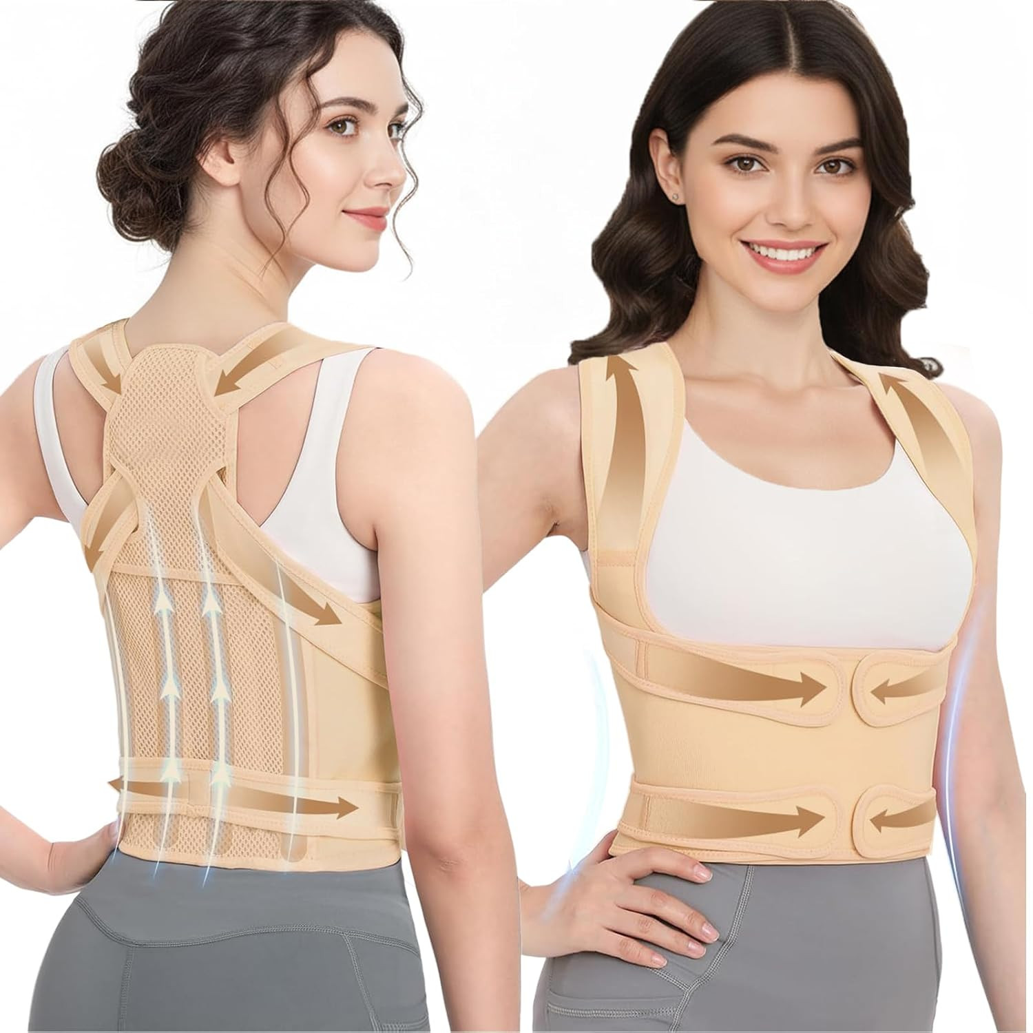 Posture Corrector for Women & Men – Adjustable Back Brace with Full Back Support