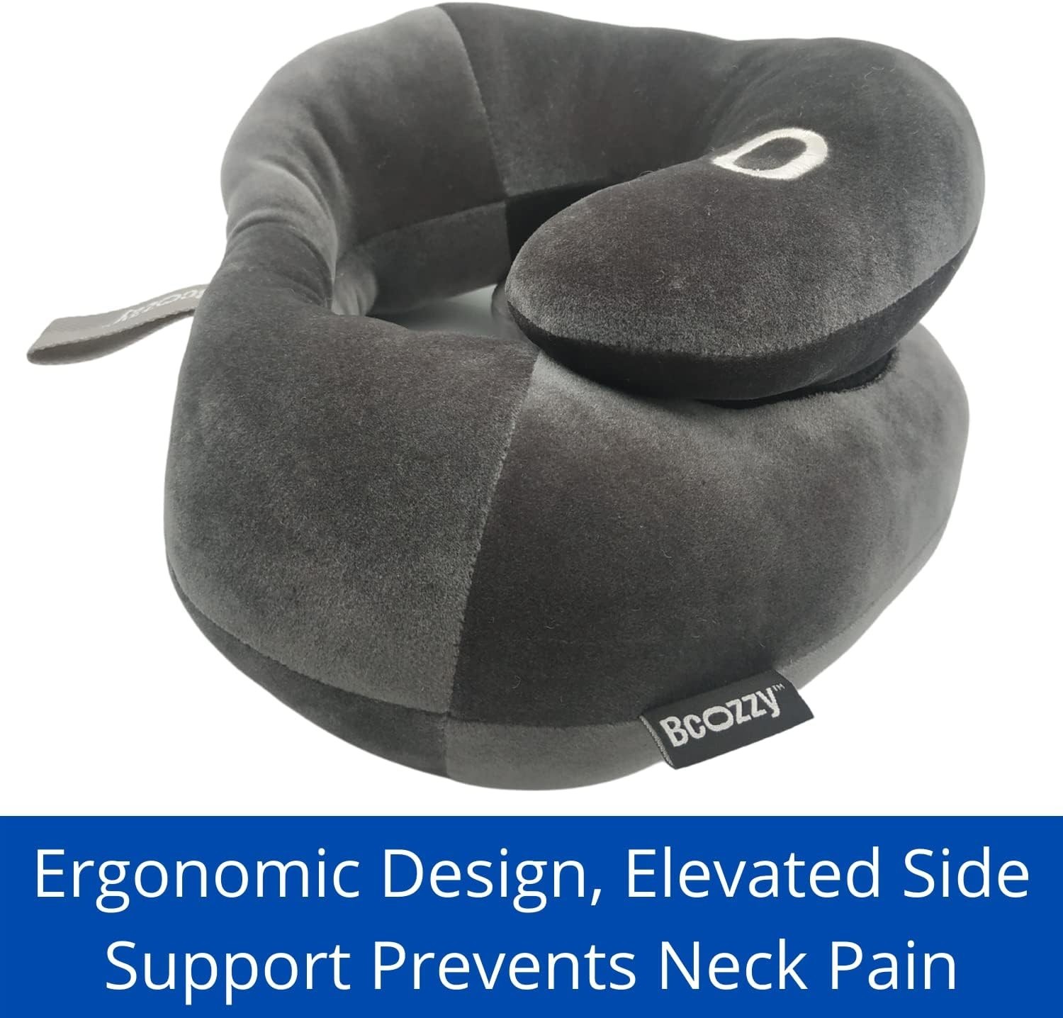 Adult Black Neck Support Pillow with Double Comfort, Washable & Adjustable