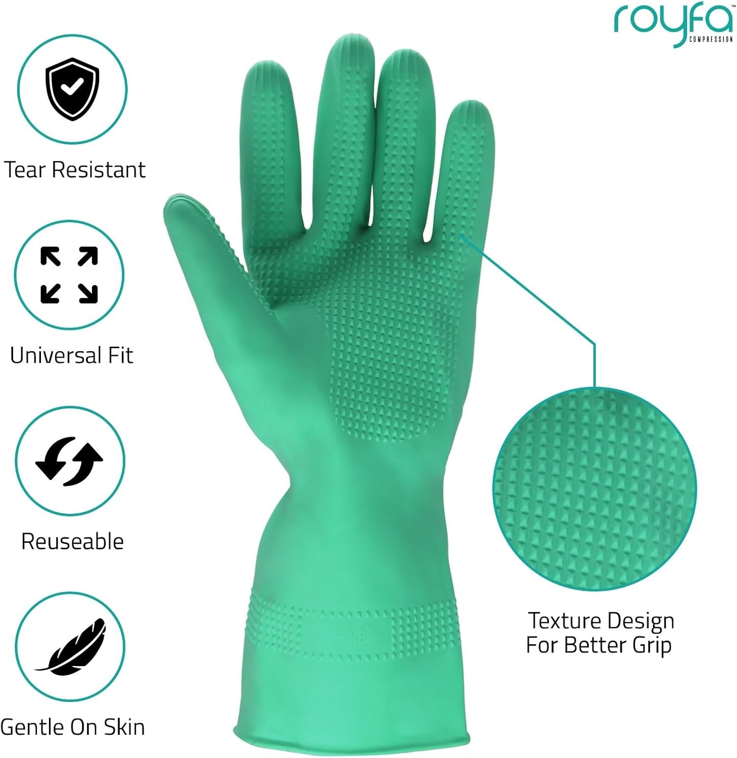 Donning Gloves for Compression Stockings – Gloves Universal Fit with Raised Ridg