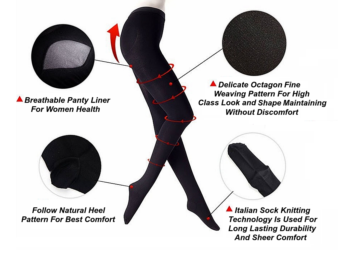 Therapy 20-30 mmHg Firm Support Gradient Compression Tights Pantyhose Stockings