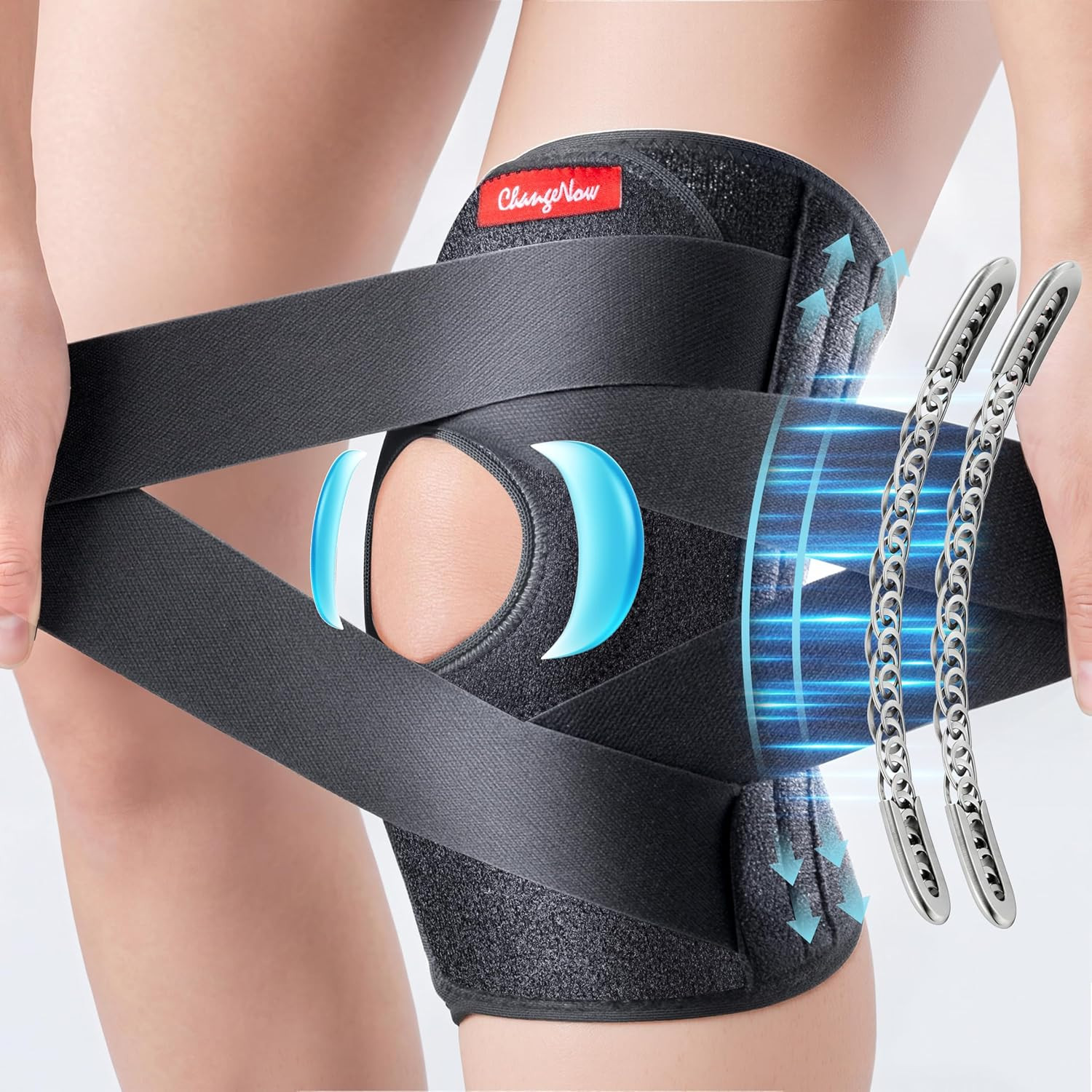 Medical-Grade Knee Brace for Women & Men,[Adjustable V-Straps & Anti-Slip] Knee