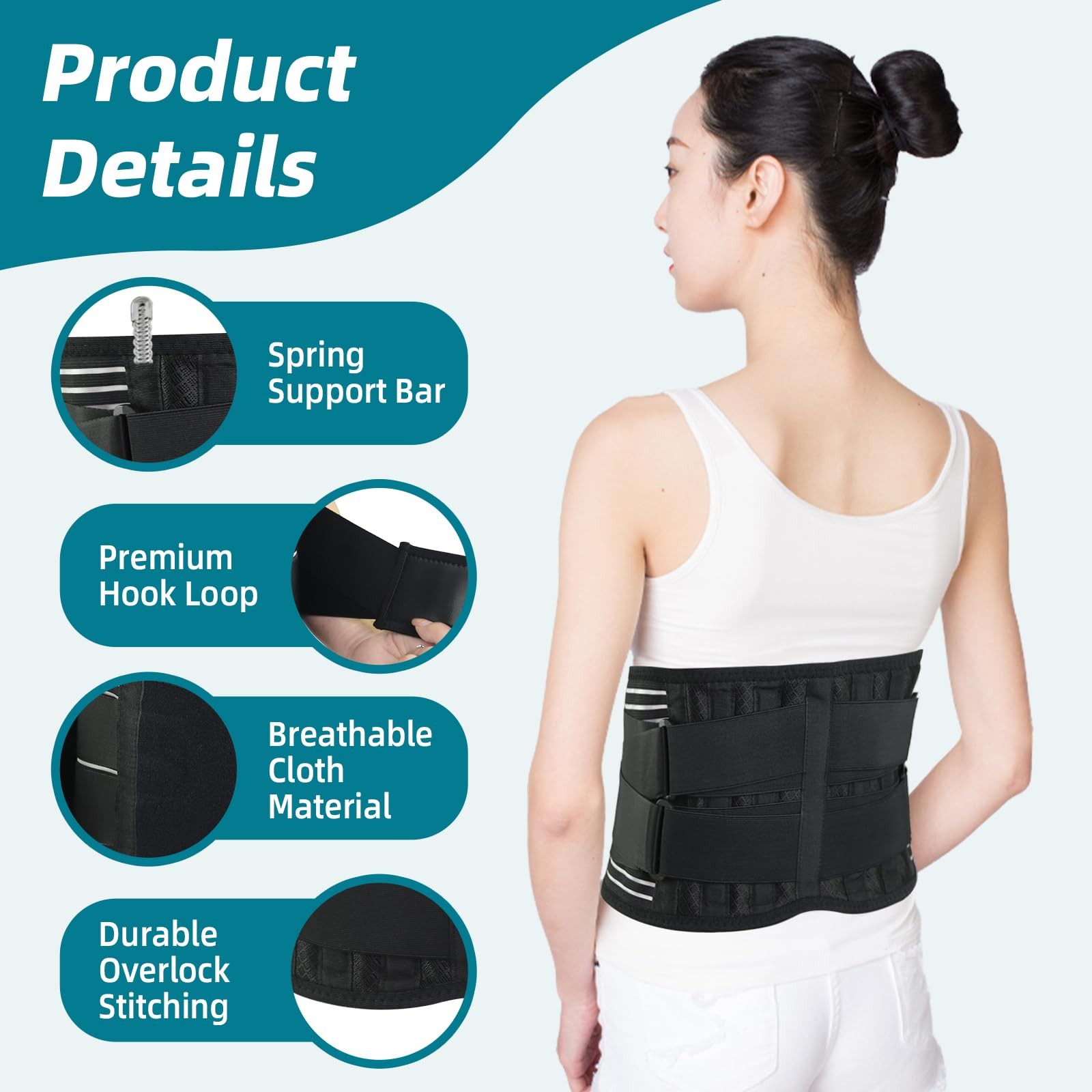Adjustable Back Brace Lower Back Pain Sports Waist Support Belt Sciatica XXL