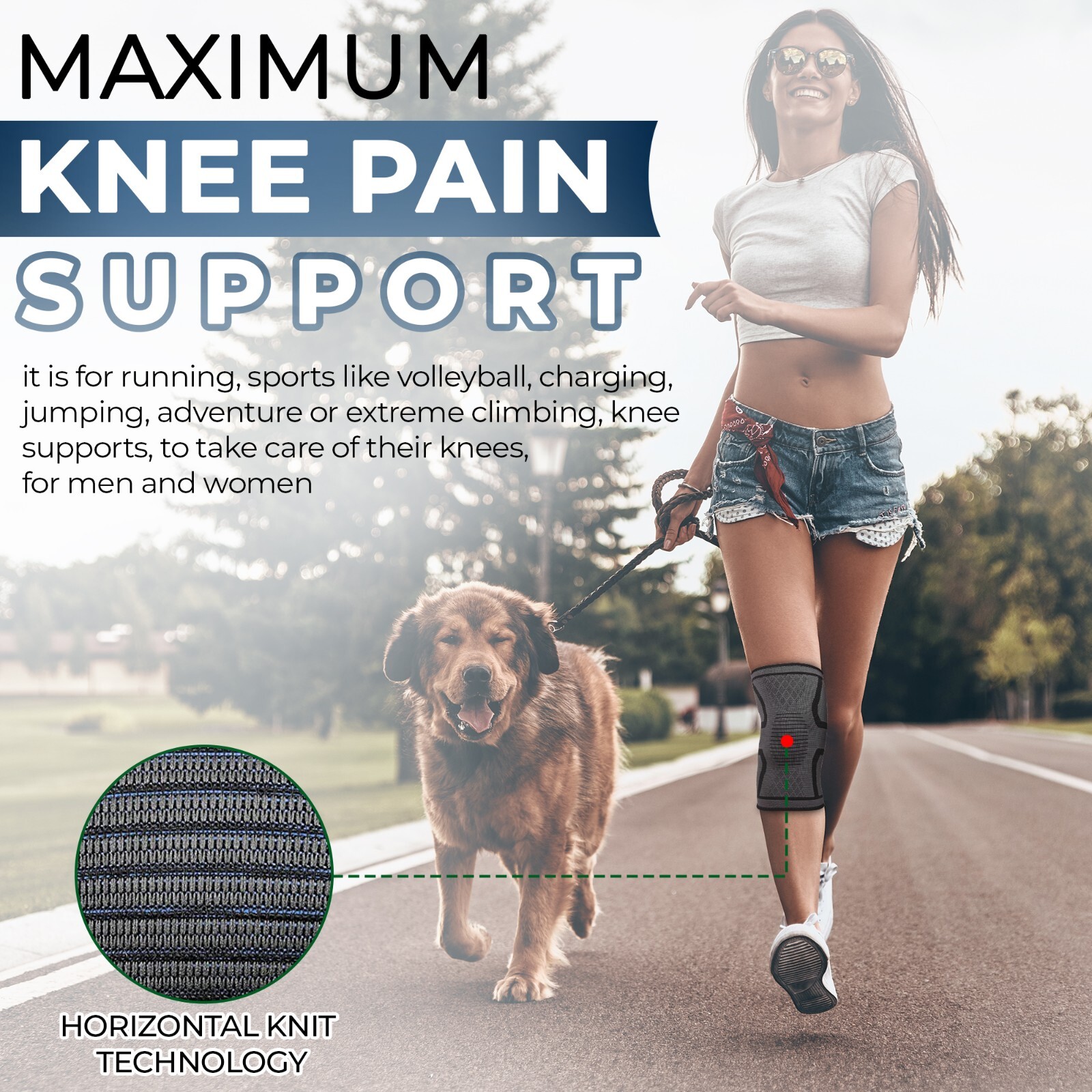 Modvel Knee Braces for Knee Pain Women & Men – 2 Pack Knee Brace for Knee Pain S