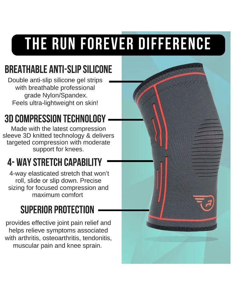L Knee Compression Sleeve-Single Wrap Stabilizer Brace for Running,Weightlifting