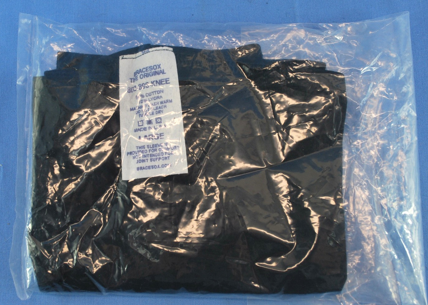 BRACESOX Knee Undersleeve 104-138 Cotton/Lycra LARGE free shipping!
