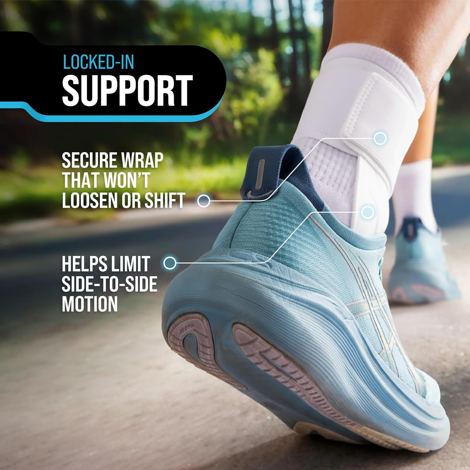 Ankle Brace for Women & Men – Lace up Adjustable Support with Side Stabilizers f