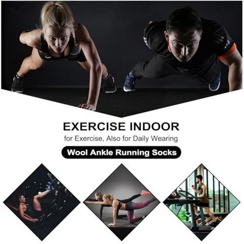 Merino Wool Compression Support Ankle Running Large-X-Large 6 Pairs Black
