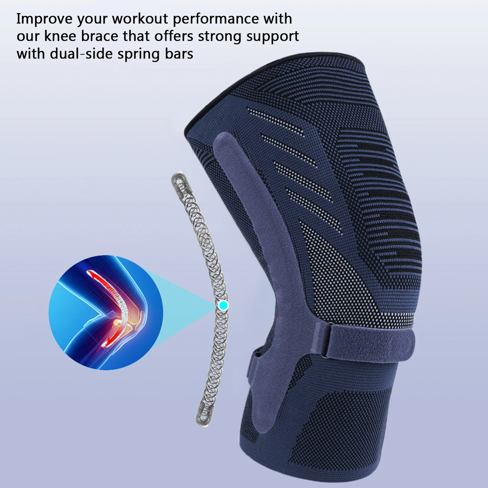 Compression Knee Brace Sleeves Breathable Knit Non-Slip Knee Support with Double