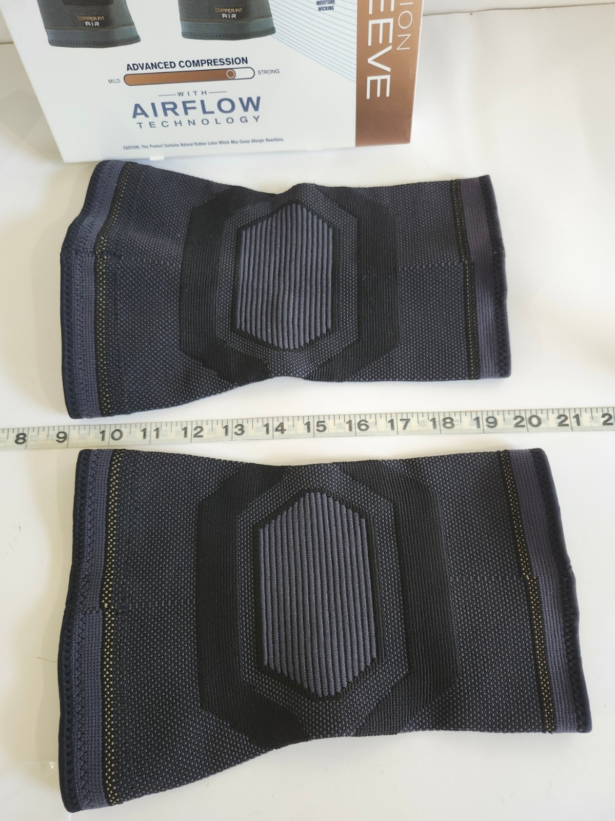 Elite Copper Fit Knee Compression Sleeve Flexible L/XL 16″-20″, 2-PACK Open Box