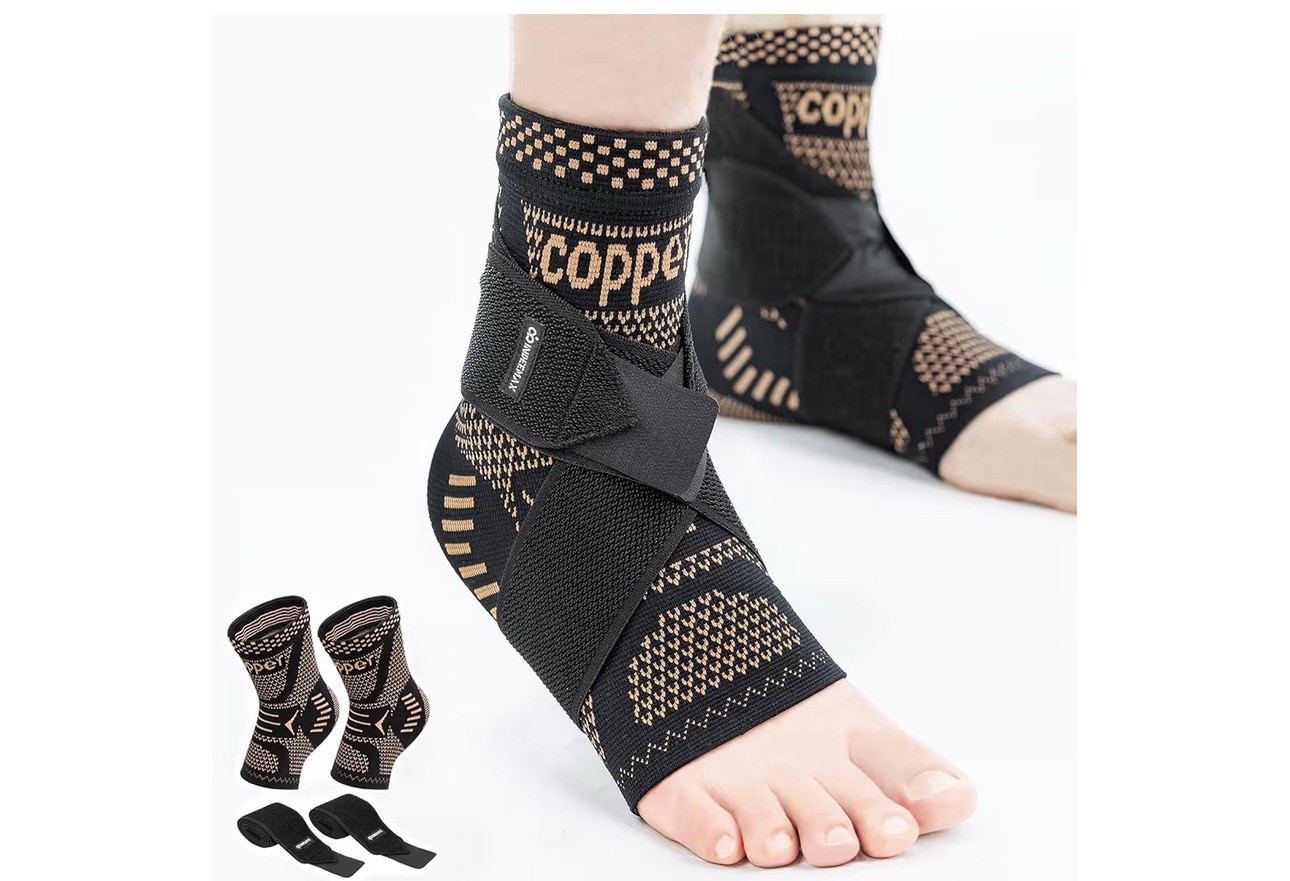 INDEEMAX Ankle Sprained Anklet Compression Sleeve Copper Infused Support