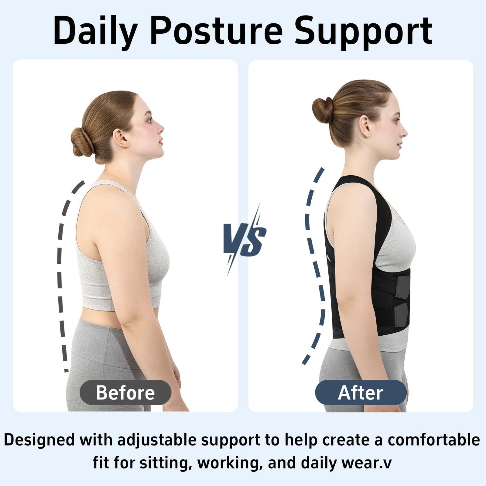 Posture Corrector for Women and Men, Adjustable Back Brace with Shoulder Supp…
