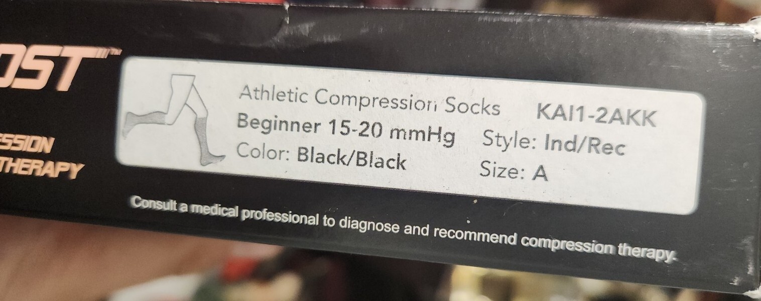 Boost Athletic Compression Socks Women (15-20) Black Size A