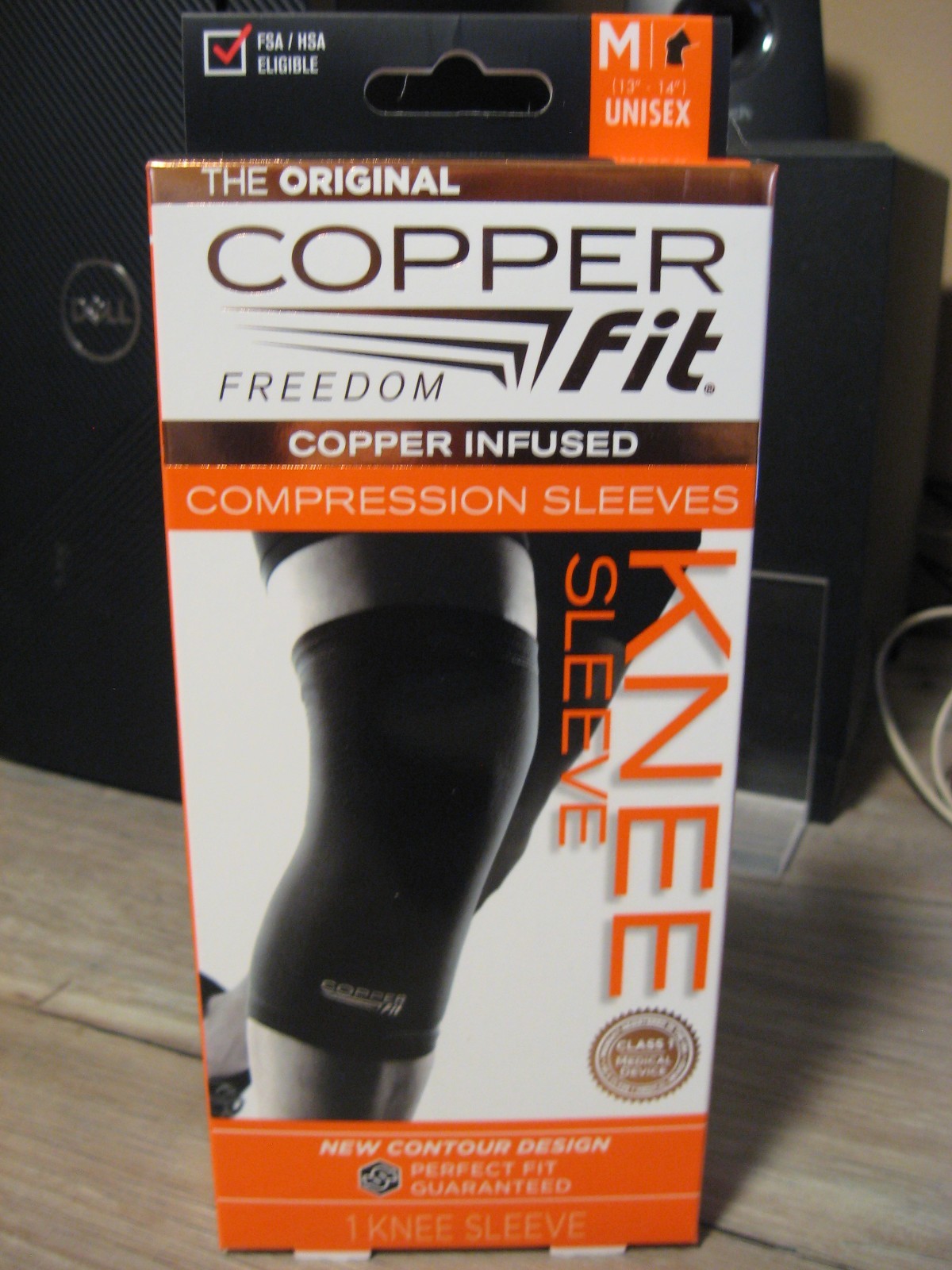 Copper Fit Infused Knee Sleeve – Compression – Black – Unisex Medium 13″ to 14″