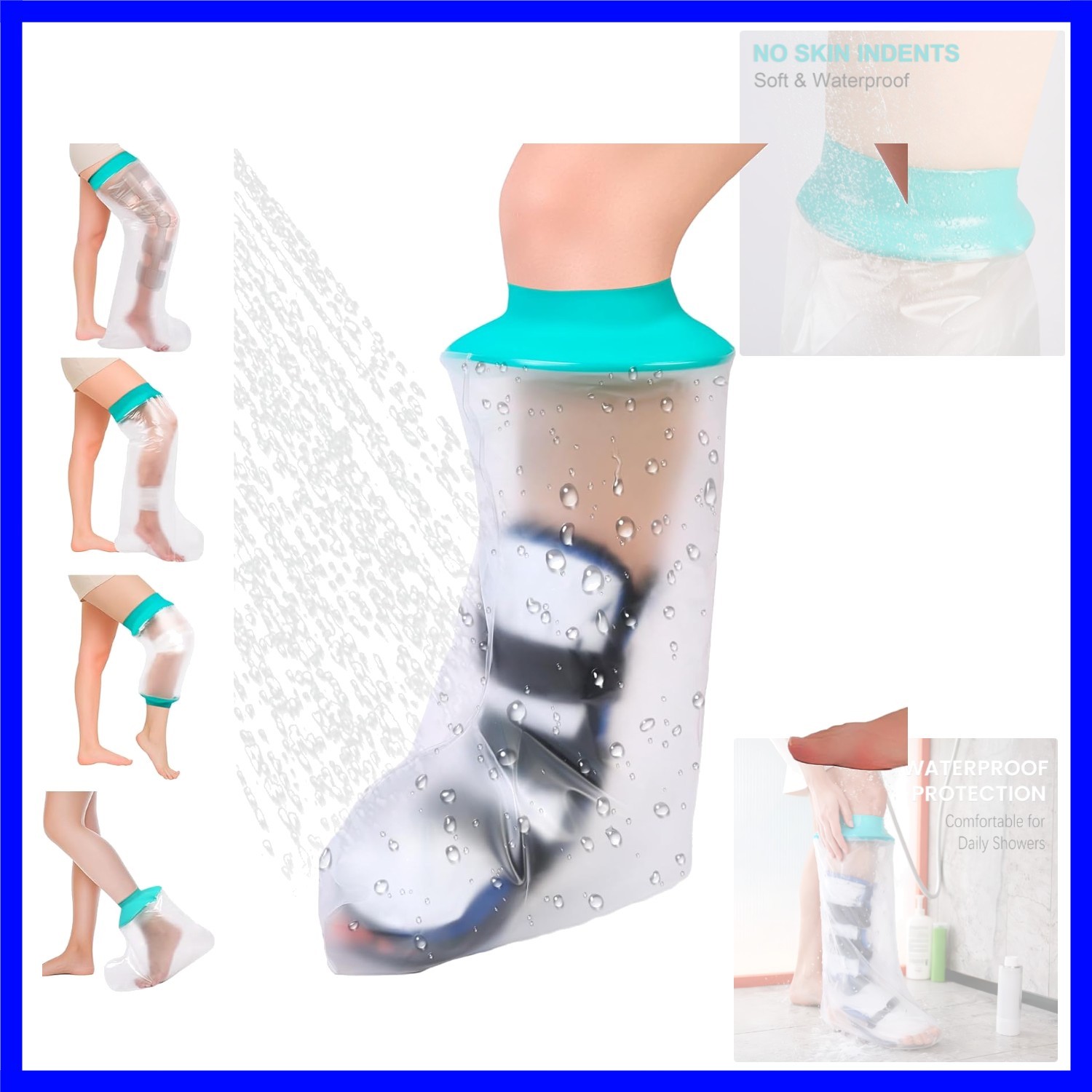 Waterproof Leg Cast Cover for Showering, Reusable Shower Sleeve for Leg After…