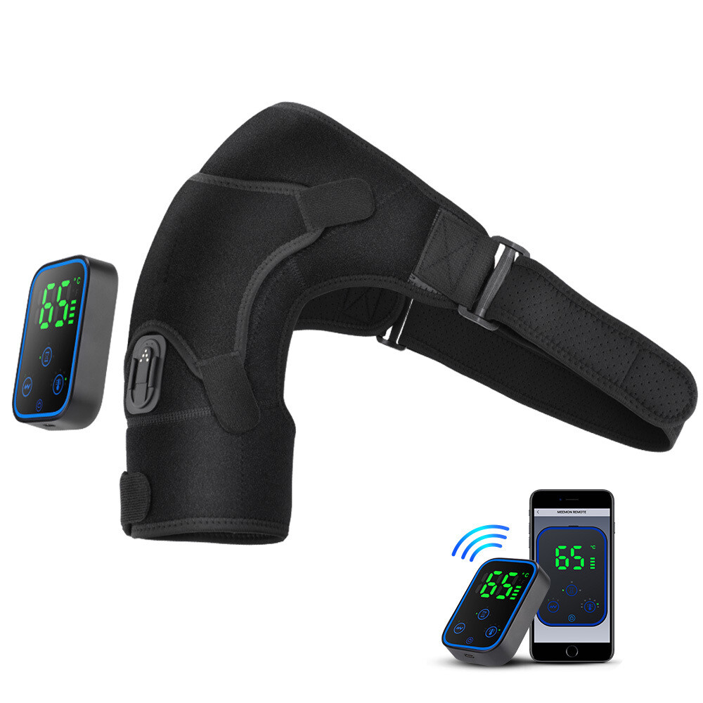 APP Control Cordless Shoulder Brace Massager Heating Vibration for Pain Relief
