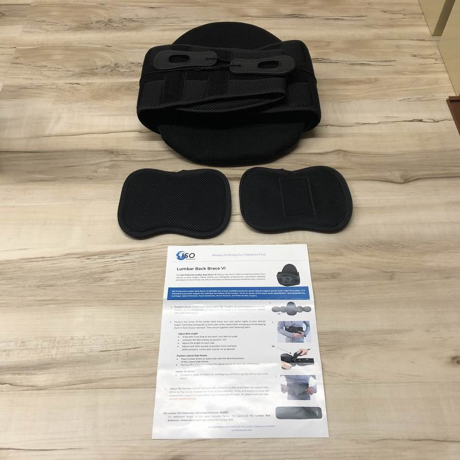 ISO PREFERRED Lumbar Back Brace VI Universal Fits Waist Size Small to XXL / NEW