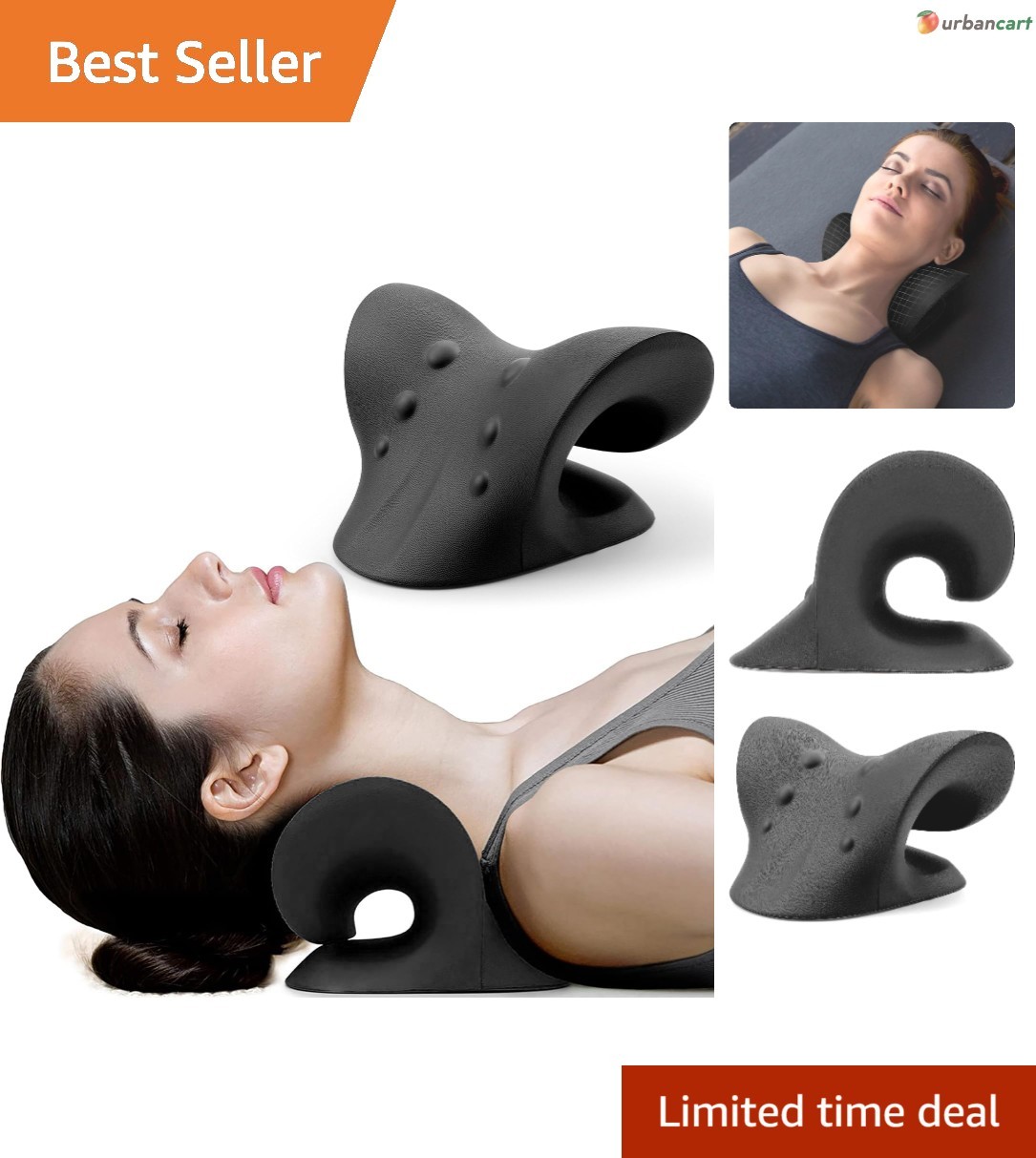 ErgoRelief Cervical Traction Pillow for Neck & Shoulder Comfort
