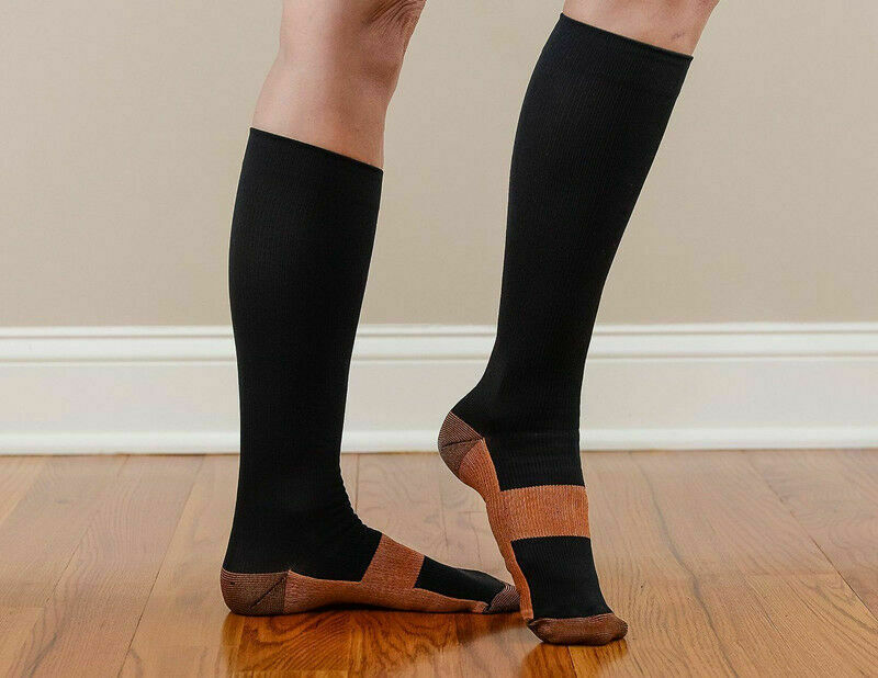 5 Pairs Copper Compression Socks 20-30mmHg Graduated Support Men Women S/M-XXL