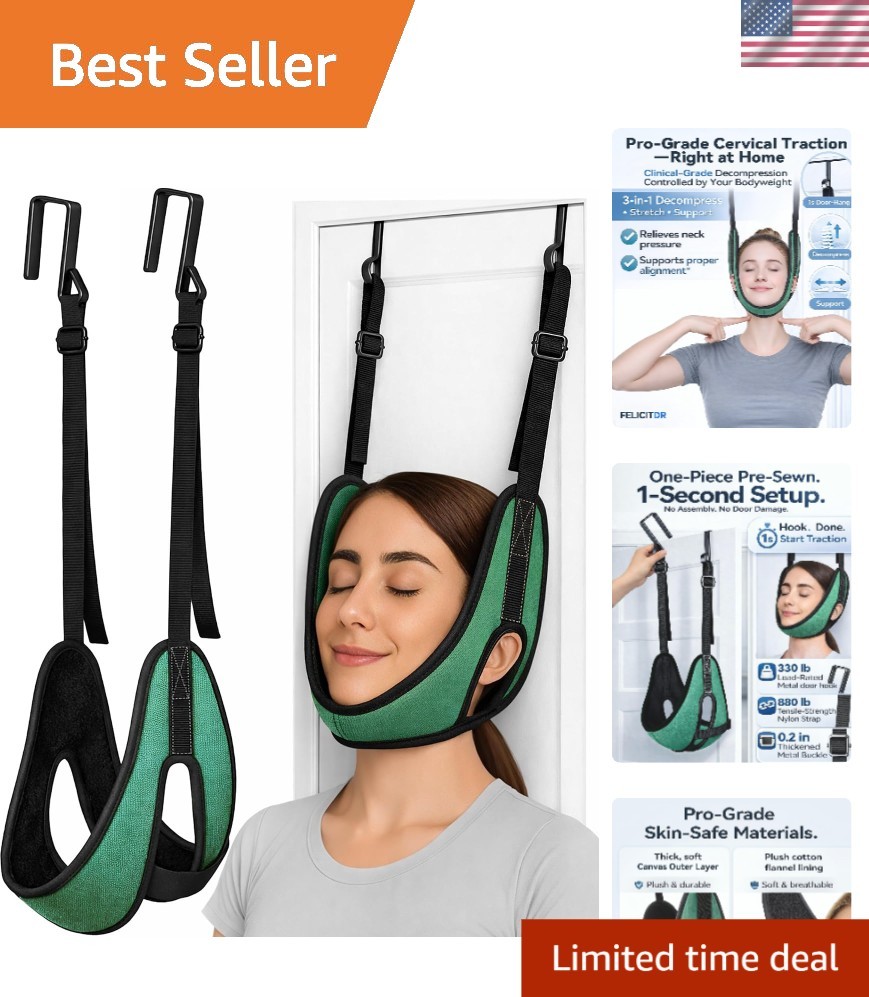 Upgraded Over-the-Door Neck Traction Device for Pain Relief & Posture Correction