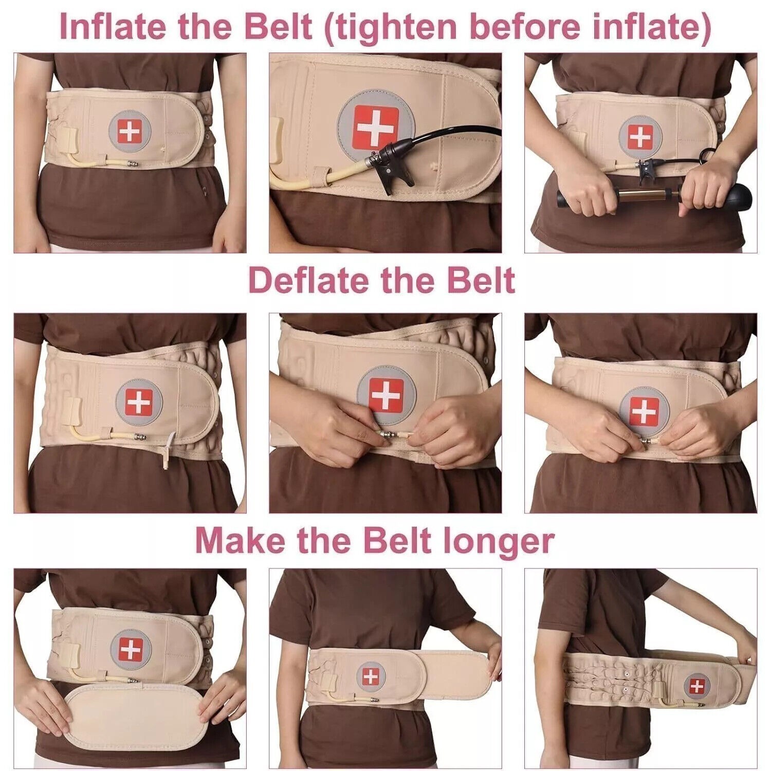 1PC Spine Decompression Back Belt Lumbar Support for Lower Back Pain Relief US