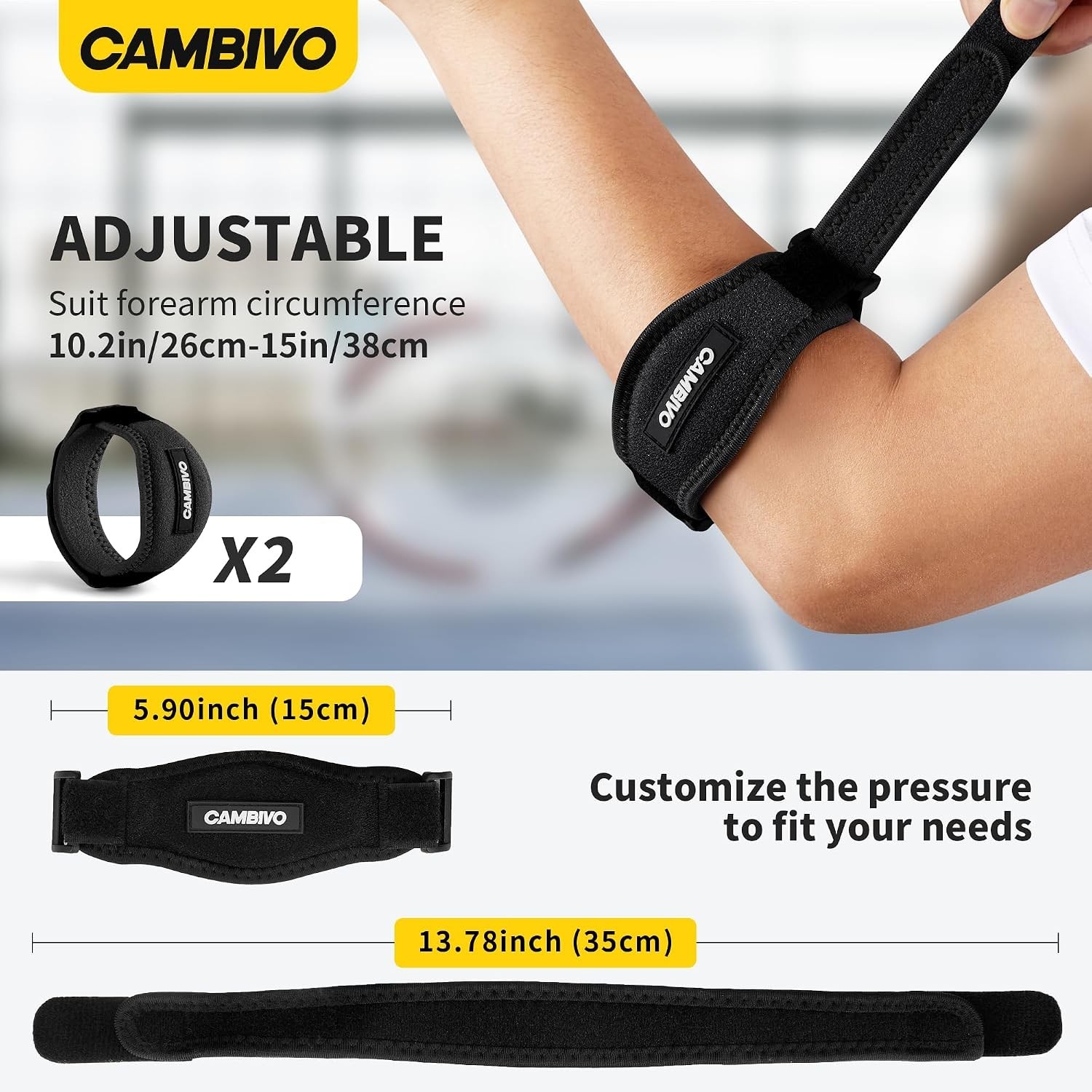 2 Pack Tennis Elbow Brace for Men & Women, Elbow Pain Relief for Tendonitis, …