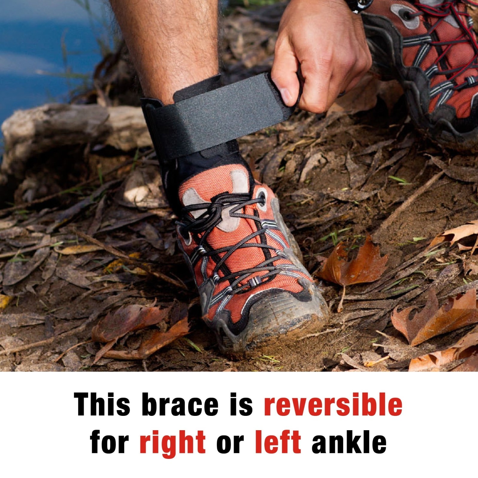 ACE Brand Deluxe Ankle Stabilizer Adjustable Support Brace Comfort Fit