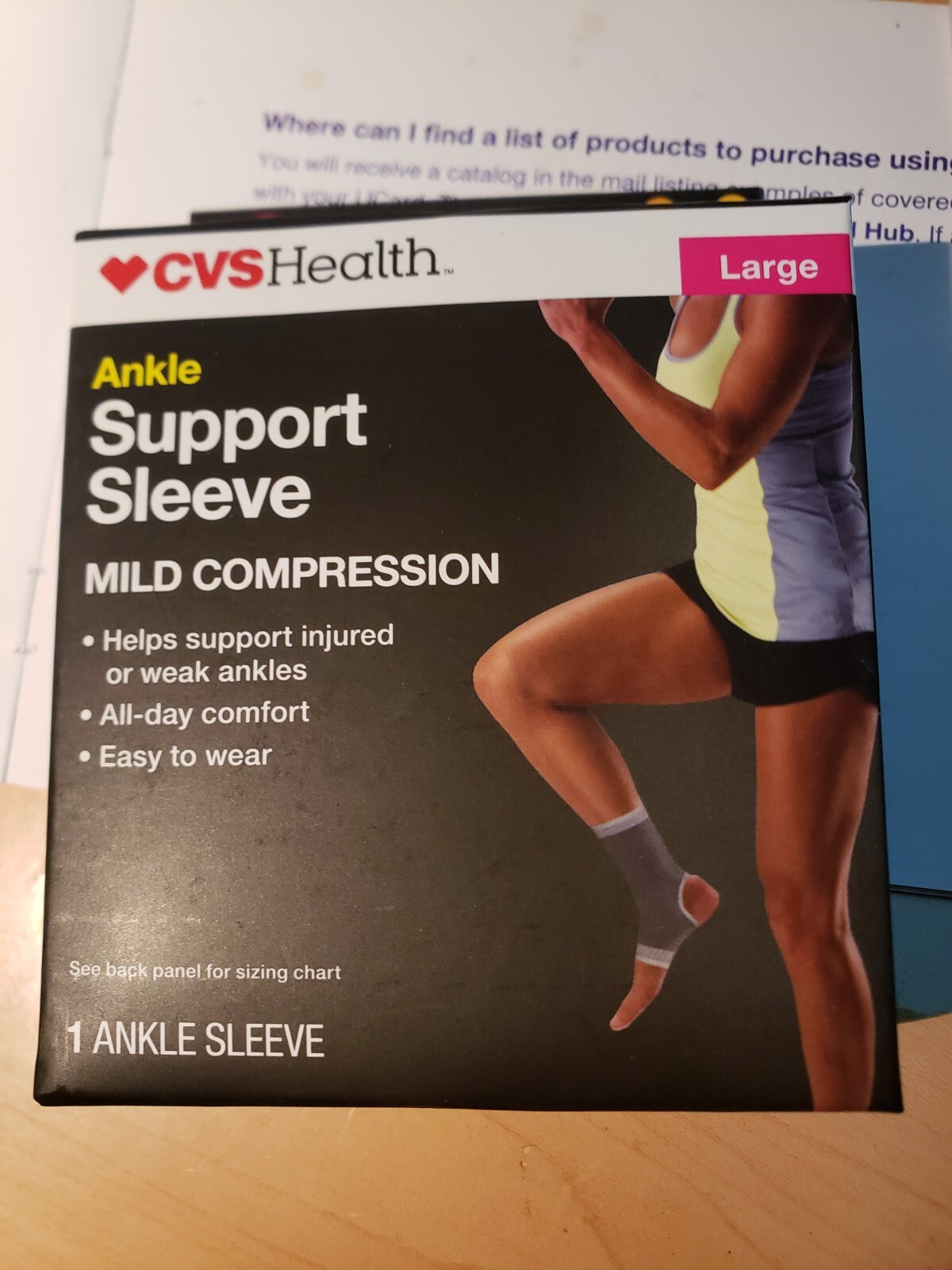 5 CVS Health Ankle Support Sleeves Mild Brace Compression Large New in Boxes L
