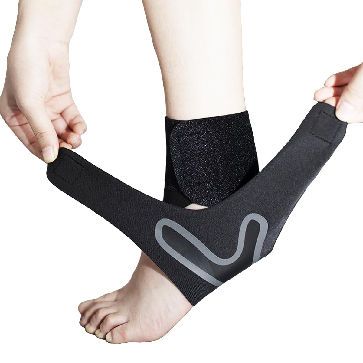 2 Pack Ankle Brace & Elastic Supports for Men & Women, Medium, Black