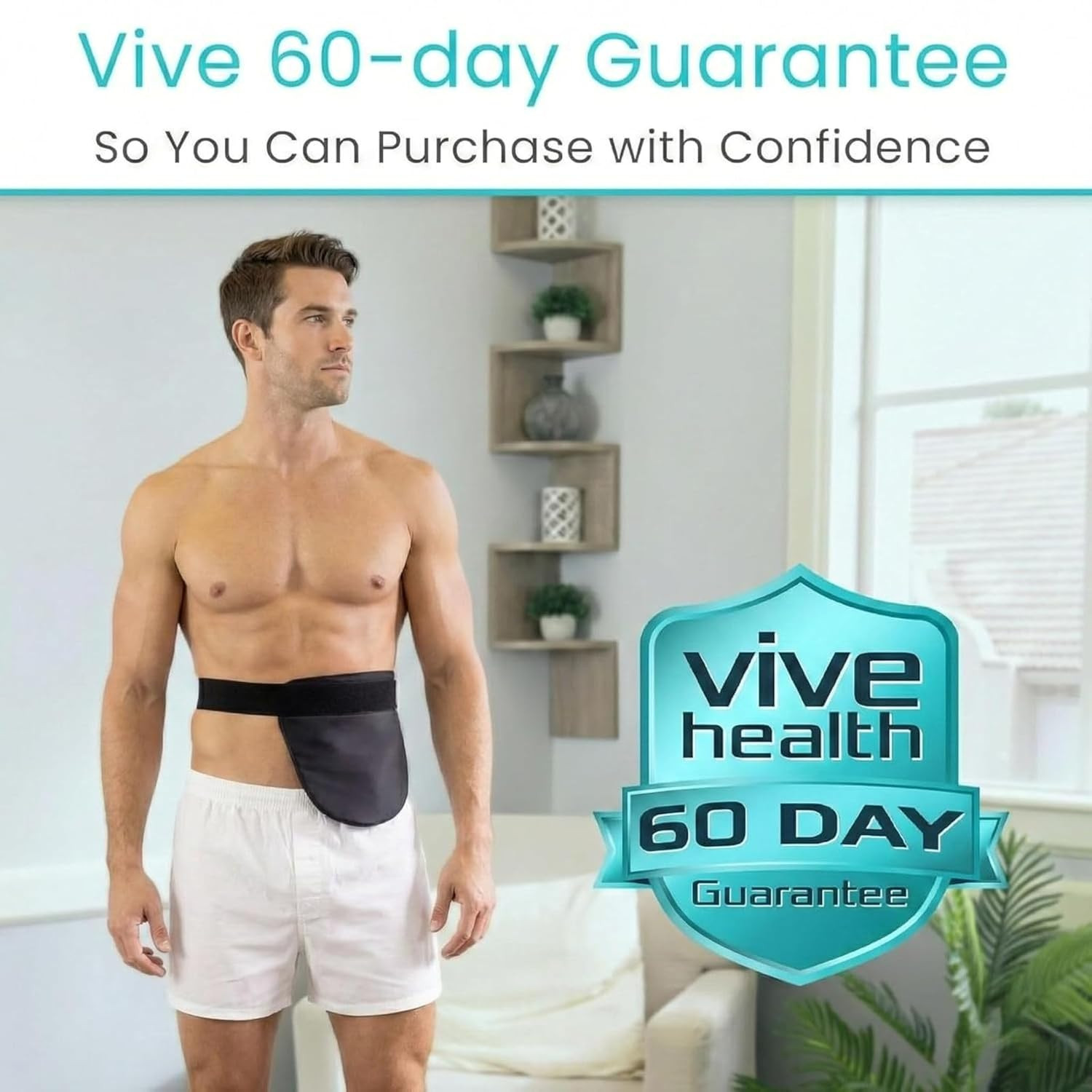 Vive Ostomy Belt for Men & Women – Colostomy Bag Cover, Adjustable, for Ileostom