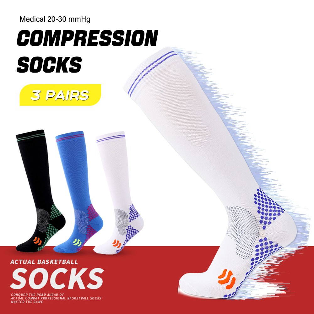 Calf Sleeves Leg Support Compression Socks Running Shin Splint Varicose Vein US