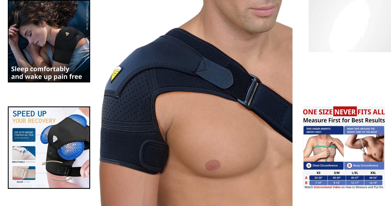 Breathable Neoprene Shoulder Support for Rotator Cuff Injury – Large/X-Large
