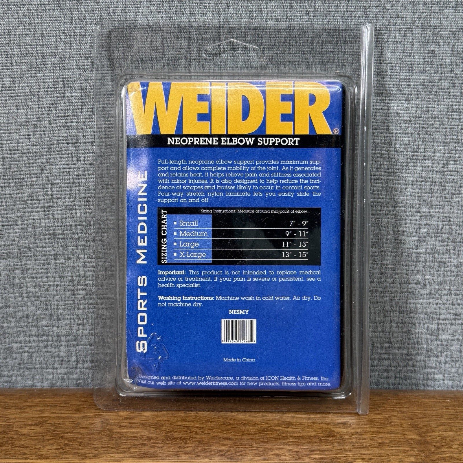 New Vintage Weider Fitness Neoprene Elbow Support Adult Size Medium 9”-11”