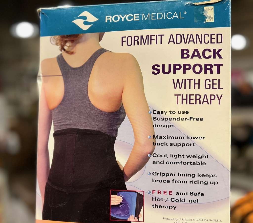 Royce Medical FormFit Advanced Back Support w/ Gel Therapy – Small -Hot Cold Pad