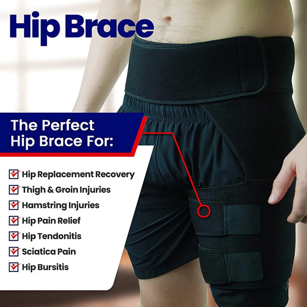 1Pcs Groin Support, Compression Wrap for Hip Flexor Brace, Adjustable Sciatic