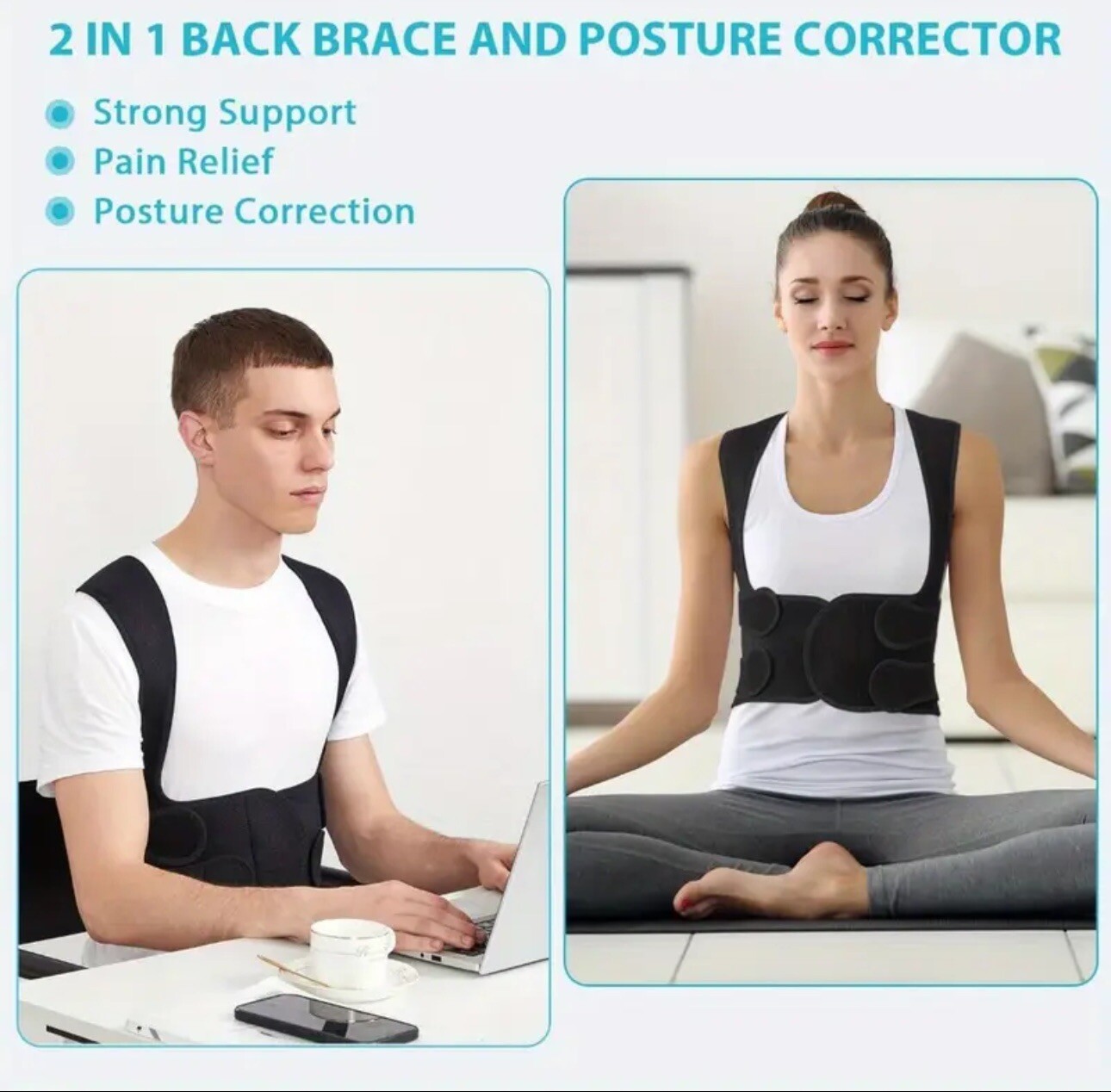 Hurmoya Back Brace Posture Corrector Lower and Upper Back Pain Relief