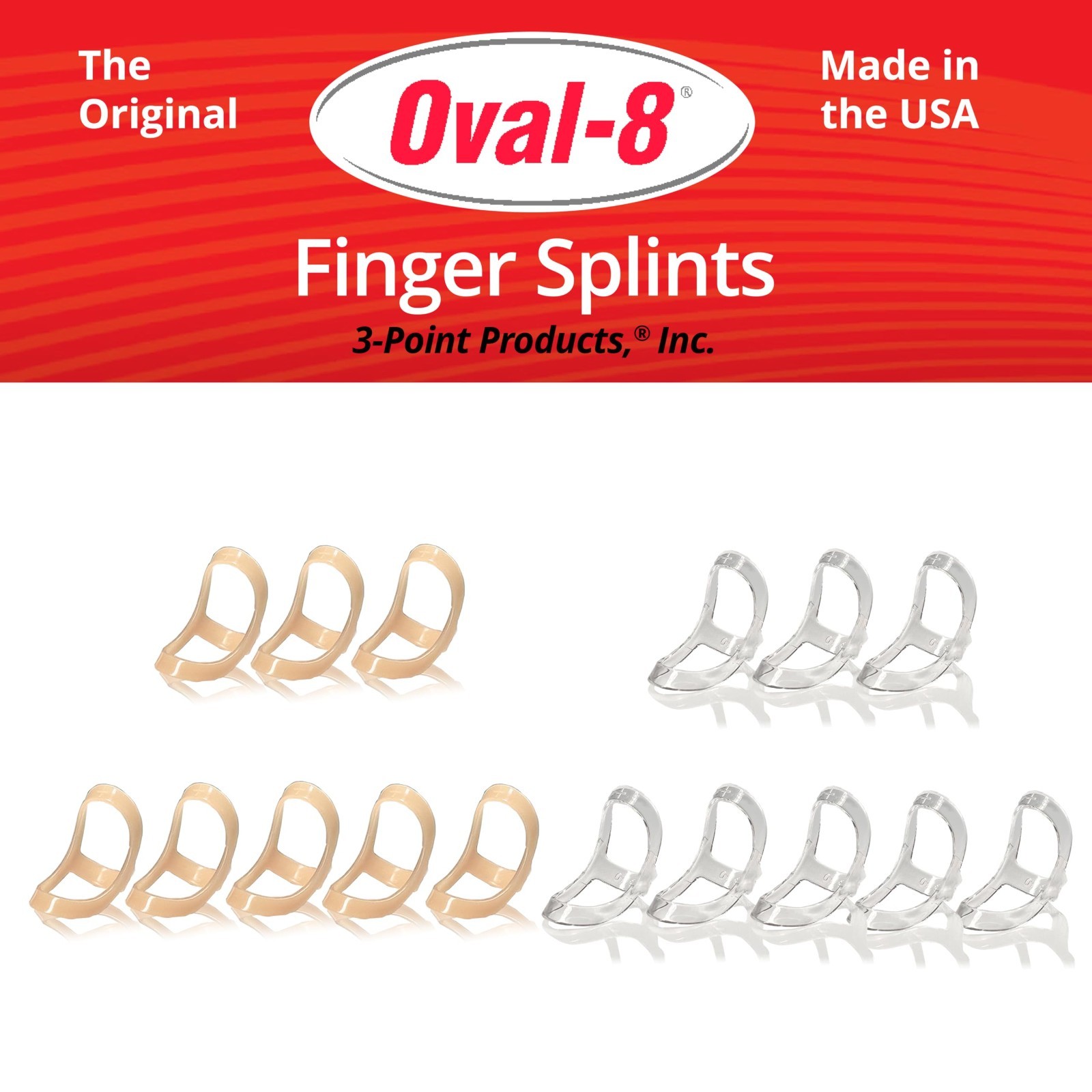 Multi-Size Oval Finger Splints Pack of 3 – Sizes 6, 7, 8 for Joint Support