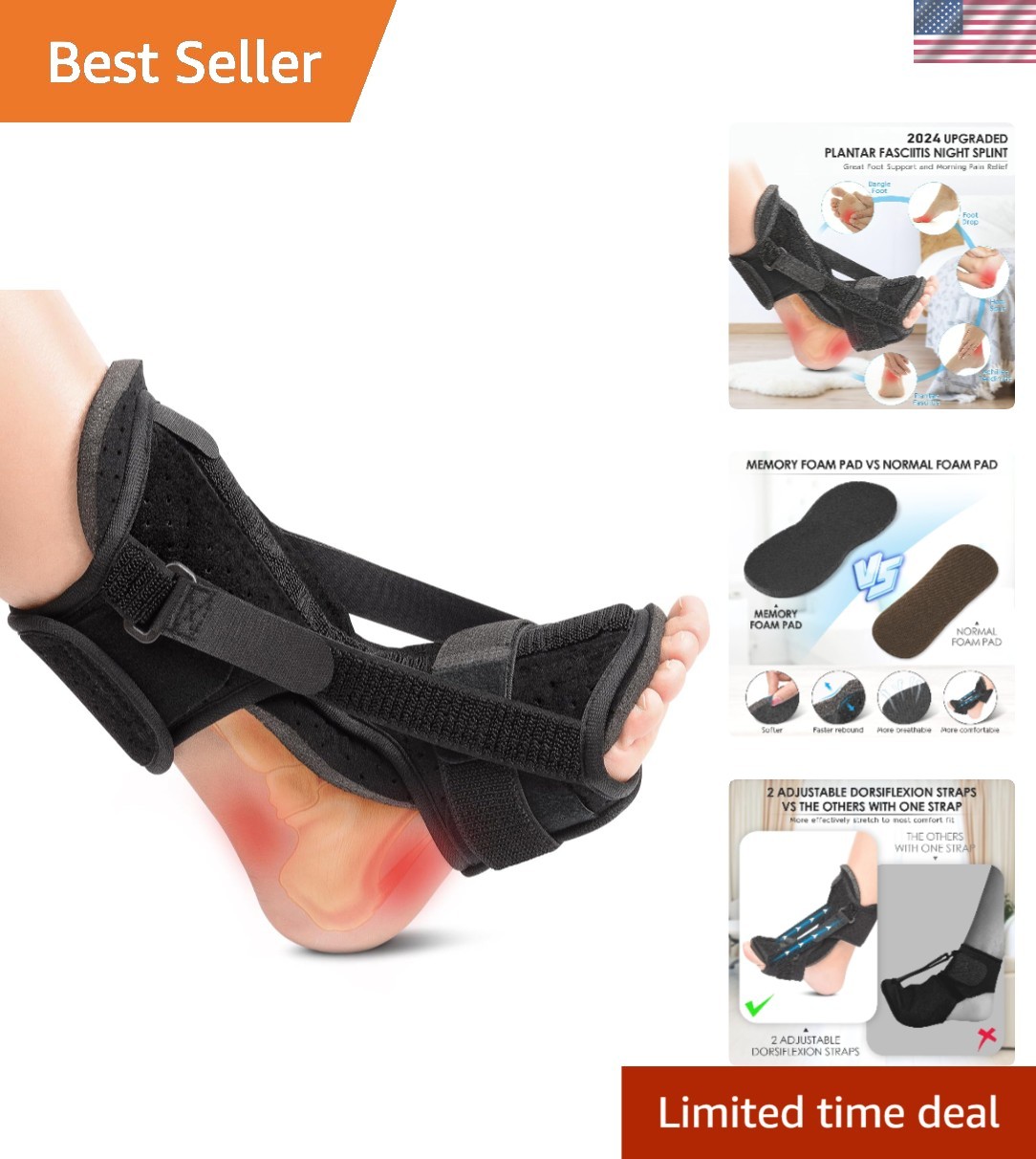 Essential Ankle Support Splint: Soft Foam & Flexible Design for Foot Pain Relief