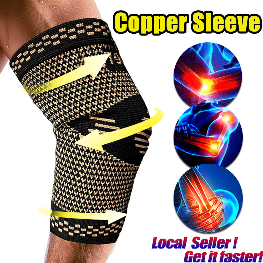 Copper Elbow Brace Compression Support Sleeve Tennis Arthritis Joint Pain Relief