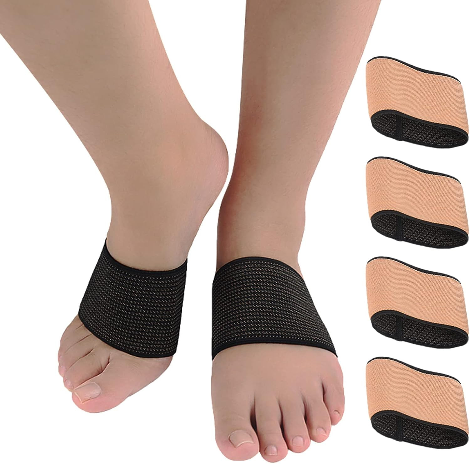 Copper Arch Support Sleeves (4PCS), Plantar Fasciitis Braces for Foot Care, Foot