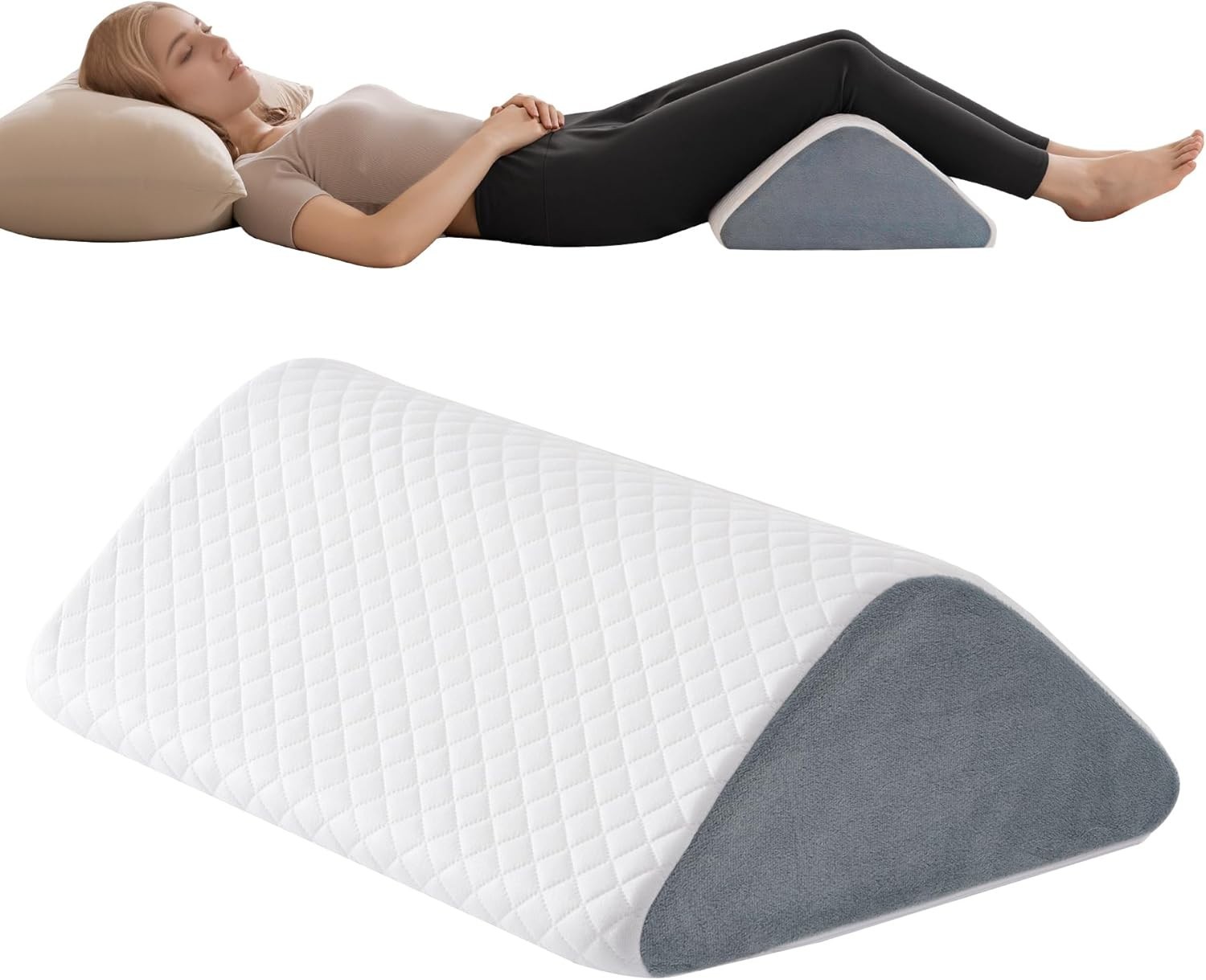 Knee Wedge Pillow 6.3” for Post-Surgery Recovery-Leg Elevation Support for S…