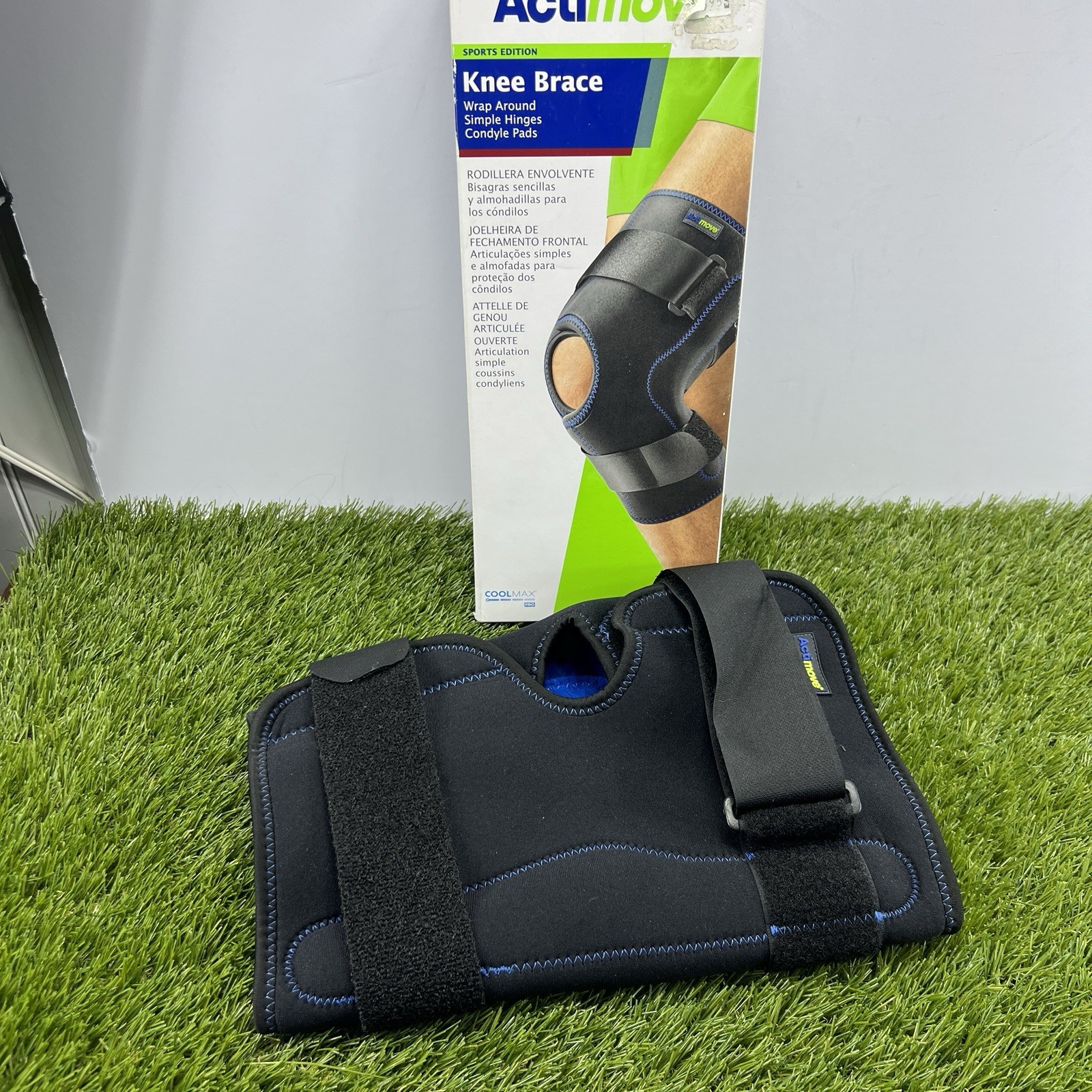 Actimove Knee Brace Wrap Around, Simple Hinges, Sport Edition XL Black, Cool Max