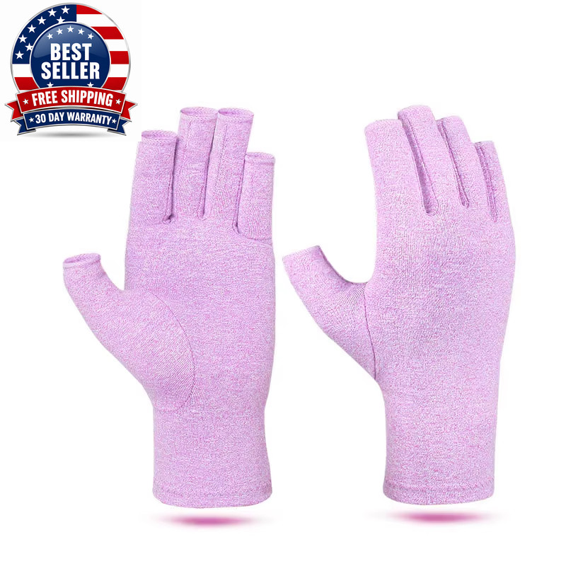 Relieve Hand Discomfort with 1Pair Fingerless Compression Gloves
